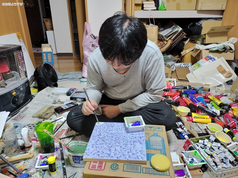 ささきようすけ絵画作品泥雲Drown全部ひとつずつ手書き1